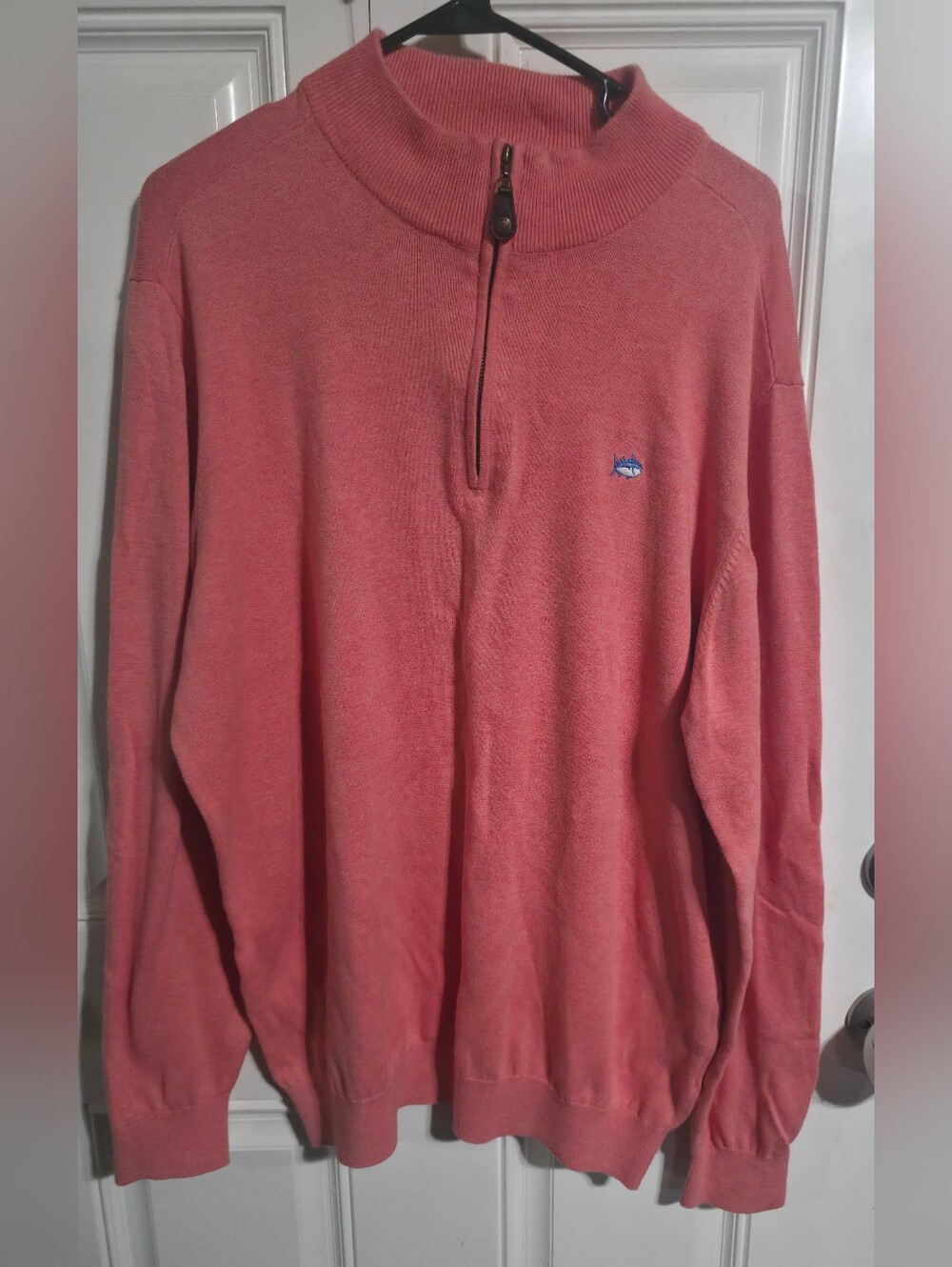 Southern Tide Men's Coral Quarter-Zip Sweater